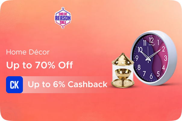 Myntra:Up to 70% Off on Home Decor + Upto 6% CashKaro Cashback